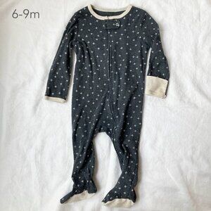 (🎨$3 PLAY) Cloud Island 6-9 Months Baby Sleeper Zipper Foldover Mitten Cuffs